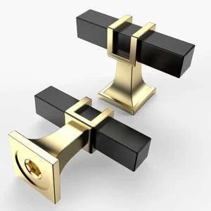 10 Pack Matte Black Gold Cabinet Knobs, Single Hole, Hardware, Drawer, Pulls - Picture 1 of 7