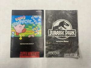Kirby's Avalanche & Jurassic Park SNES Super Nintendo Instruction Manual - Picture 1 of 2