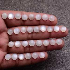 129 Pcs Natural Moonstone White 8mm Round Cabochon Untreated Loose Gemstones Lot - Picture 1 of 8