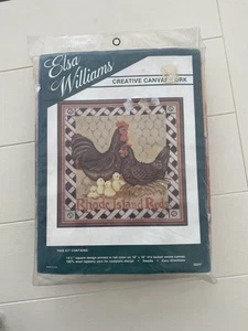 Elsa Williams Rhode Island Reds Needlepoint Kit 06247 14-1/2” Square Sealed NIP - Picture 1 of 5