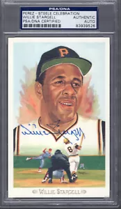 WILLIE STARGELL HAND SIGNED HALL OF FAME PEREZ STEELE CARD PSA SLABBED - Picture 1 of 2