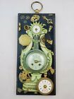 Vintage Claire Yarmark Elgin Pocket Watch Mixed Media Collage Wall Plaque