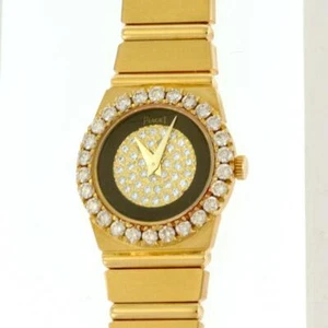 Piaget Polo Onyx Diamond Bezel & DIAL18k Yellow Gold Ladies Watch 435730 - Picture 1 of 5