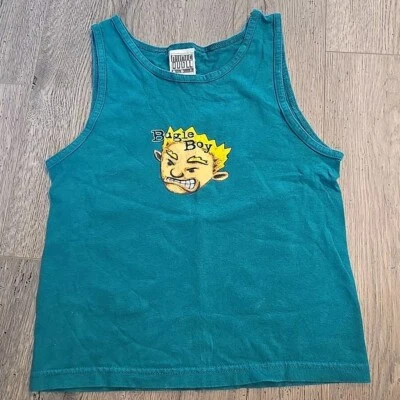VINTAGE 90s Bugle Boy Sleeveless Medium Retro Beach Tank Top Youth XL Logo D - Image 1 of 4