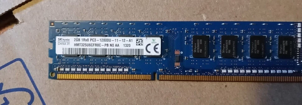 SK HYNIX 2GB Computer Memory RAM 1Rx8 PC3-12800U 11-12-A1 HMT325U6CFR8C-PB N0 AA - Image 1 of 1