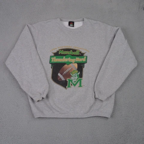 Vintage Marshall Sweatshirt Mens XL Gray Crew Neck 1996 National Champions 90s Cover