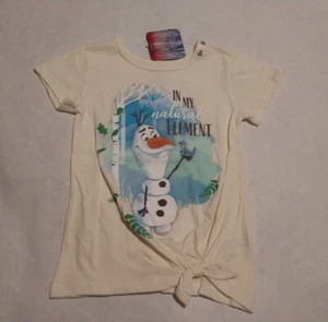 NWT Disney Frozen II Olaf Bruni Fire Spirit Girls Short Sleeve Tee XS 4 - Picture 1 of 1