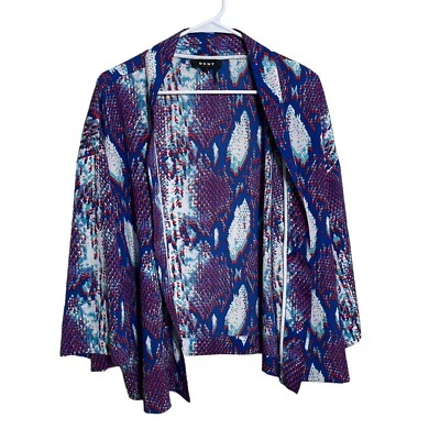 Cárdigan DKNY Para Mujer Grande Manga 3/4 Ligero Colorido Abstracto Top Abierto Foto 1 de 4