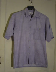 MEN'S "PIERRE CARDIN" SHORT SLEEVED DRESS SHIRT GREY/WHITE PRINT SIZE MEDIUM - Picture 1 of 5