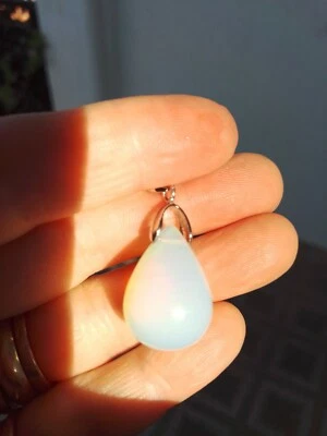 Collana unisex vera adularia GARANZIA pietra di luna naturale argento 925 NUOVA  - Immagine 1 di 4