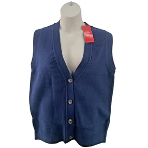 Finery London Winnie Strickweste, Knopfleiste, Größe UK 16, Navy, UVP 44,88 £ - Bild 1 von 14