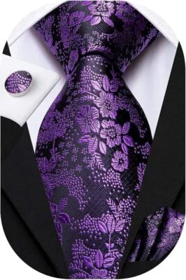 Juego de gemelos de pañuelo de cachemira clásica corbata a cuadros Hi-Tie para hombre OTH123 Foto 1 de 4