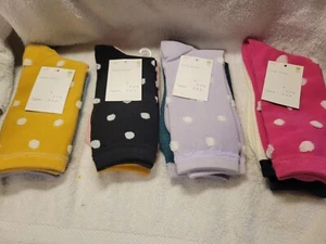 A New Day Women's (2) 2pk Polka Dot & Shimmer Crew Socks 4-10 multi colors - Picture 1 of 9