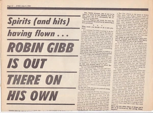 Robin Gibb of Bee Gees interview - Juke Magazine 4 June 1983 - 2 pages - Picture 1 of 1
