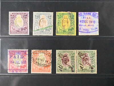 Estampillas británicas Edward usadas F-VF de la colonia Orange River Sudáfrica gato $55 Foto 1 de 3