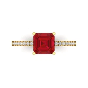 Verlobungsring 2,7 ctw rosa Turmalin mit Akzenten für Damen - 14K Gelbgold - Bild 1 von 11