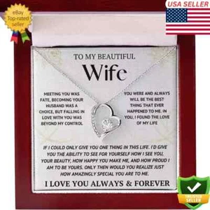 To My Wife Necklace With Luxury Box FREE USA Shipping Christmas Gift Wife Girl - Picture 1 of 7