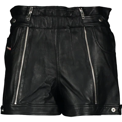 Pantalones Cortos de Cuero Cintura Alta DIESEL INDUSTRY L-Kuna - W26 Foto 1 de 3