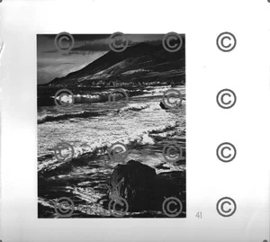 BOOK PLATE B&W Photo MORLEY BAER Winter Storm Garrapata / Garrapata Rock 9X9.5" - Picture 1 of 2