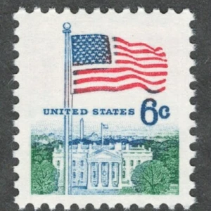 US. 1338D. 6c. Bandera y Casa Blanca. MNH. 1970 - Imagen 1 de 1