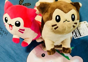 2 FURRET POKEMON PLUSH Pink Brown Pink 17in Doll Cute Soft Toys Set NWT Anime - Picture 1 of 6