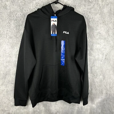 NWT FILA Size Large L Mens Activewear Hoodie Sweatshirt Long Sleeve Black - Image 1 of 4