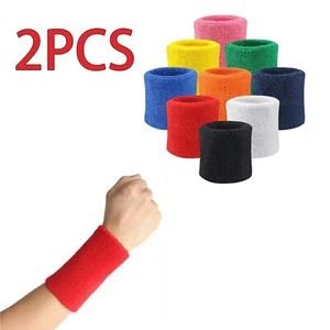 2Pcs Wrist Band Quick Dry Gym Sport Sweatband Wristband Running Sport Bandage - Picture 1 of 28