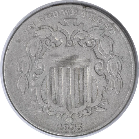 1875 Shield Nickel F Uncertified #313 Cover