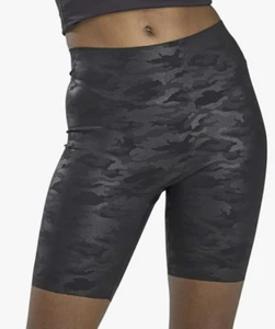 HUE Women's Faux Leather High Waist Bike Shorts-Black Leopard-Size:Large - Picture 1 of 1