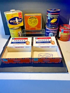 (8 pcs.) VINTAGE ASSORTED TOBACCO TINS AND CIGAR BOXES EX. COND. - Picture 1 of 8