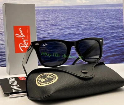 Gafas de sol RB2140 901A Wayfarer Ray-Ban marco negro lentes grises 50 mm clásicas Unise Foto 1 de 4