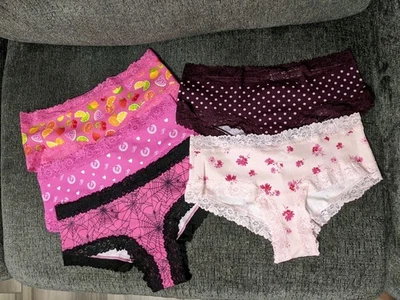 Victoria's Secret PINK Wink Lace-Trim Cheeky Panties, Size Large, Lot of 5 - Изображение 1 из 4