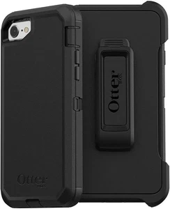 OtterBox DEFENDER SERIES Case & Holster for iPhone SE 2nd gen/iPhone 8/7 - Black - Picture 1 of 6