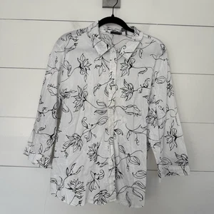 Additions by Chico’s Women’s 3 Short White Black Top LagenLook Minimalist - Picture 1 of 4