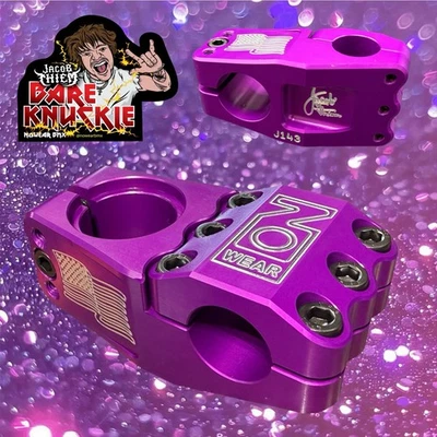 Vástago BMX Jacob Thiem's Signature Bare Knuckle Hecho en EE. UU. CNC 6061 T6 NOWEAR Púrpura Foto 1 de 4