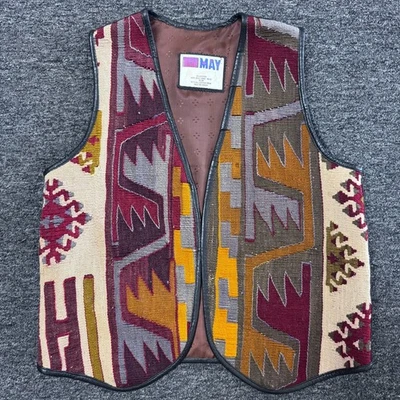 EM May Aztec Native Handmade 100% Turkish Wool Vest Coat Jacket Mens - Size M - Image 1 of 4