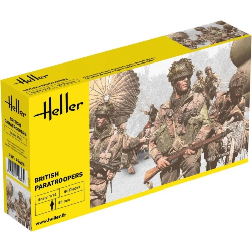 BRITISH PARATROOPERS KIT 1:72 Heller Kit Figure Militari Modellino Nuovo - Immagine 1 di 1