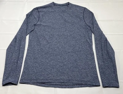 Lululemon Men's Medium Surge Long Sleeve Shirt Heather Blue Running Zip Pocket - Image 1 of 4
