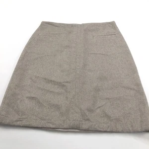 Ann Taylor Petite 4P (Fits 28W) Women's Zip Wool Blend Lined Mini Skirt Brown - Picture 1 of 9
