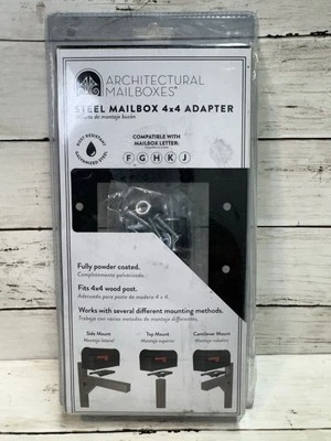 Architectural Mailboxes 7540B-10 Mailbox Adapter Plate 4" x 4" Black - Image 1 of 2
