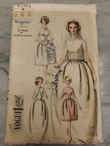 Vogue Muster #4203 Braut Hochzeit Abendkleid - ungeschnitten - 1950er Brautjungfer Vintage - Bild 1 von 10