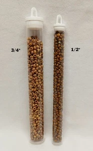 6" Storage Tubes with White Hanger Caps - PETG Clear  (1/2" or 3/4") Pack of 25 - Picture 1 of 7