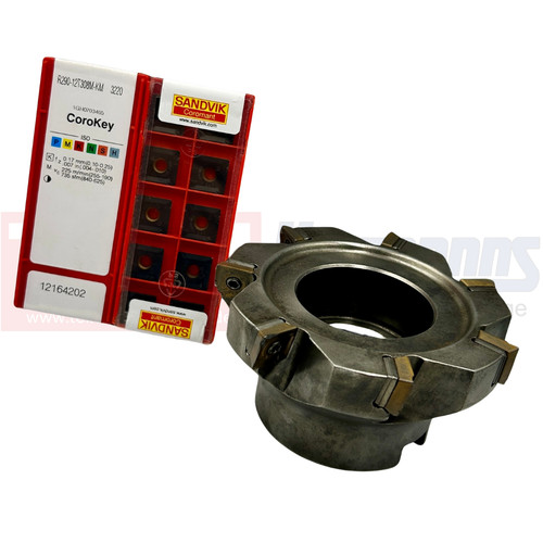 SANDVIK R290-100Q32-12M Messerkopf + 10 x SANDVIK R290-12T308M-KM 3220 ...