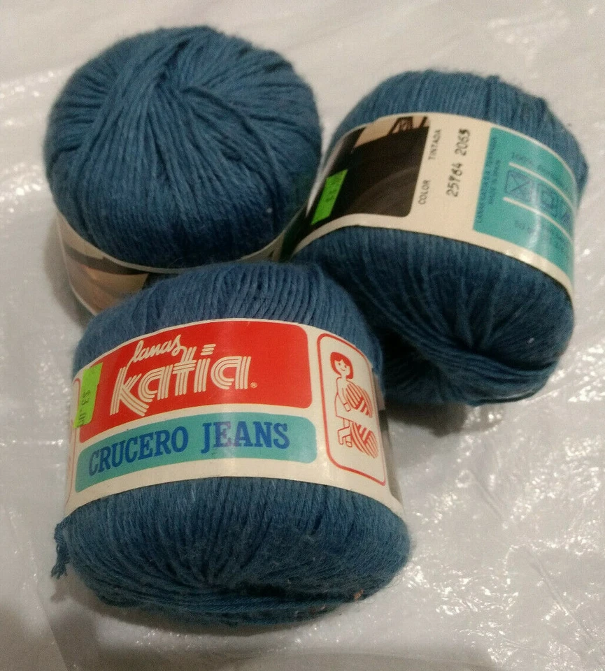 Jeans Lanas Katia Crucero España Vintage 3 Acrílico Tintada Color Hilo 50gr 1.75oz  Foto 1 de 1