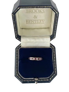Ruby and Diamond Ring 9ct Gold Princess cut Ruby & Diamond Vintage Ring - Size L - Picture 1 of 19