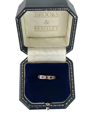 Ruby and Diamond Ring 9ct Gold Princess cut Ruby & Diamond Vintage Ring - Size L - Image 1 of 4