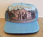 Vintage 80's The Alamo San Antonio Texas Light Blue Rope Trucker Hat Cap Retro