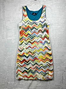 Ronni Nicole Rainbow Midi Dress Women's 10 Sleeveless Lace Boho Artsy Hippie Fun - Picture 1 of 16