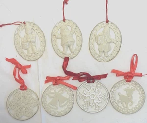 Lenox Vintage Set of 7 Porcelain Christmas Ornaments Discontinued 90’s - Picture 1 of 1