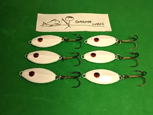 6 - 1 1/8 oz  JIG JIGGING CASTING LEAD SLAB FISHING SPOON LURES White - Picture 1 of 6